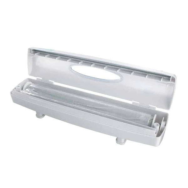 Food Wrap Dispenser with Built-In Cutter for Cling Film and Foil
