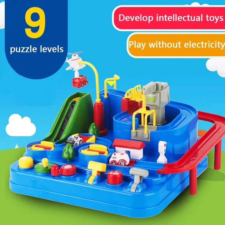 Harwelton™ Mechanical Car Track Game with Levers, Buttons and Ramps