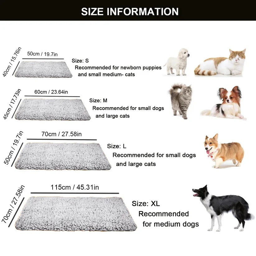 Self-Warming Pet Blanket for Cats and Dogs, No Power Needed