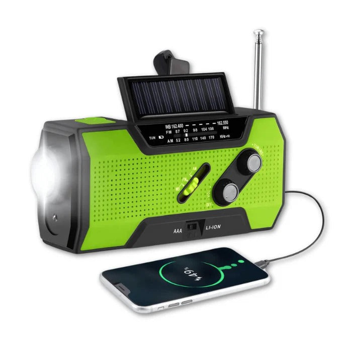 Harwelton™ Emergency Radio with Hand Crank, Solar Panel and Torch