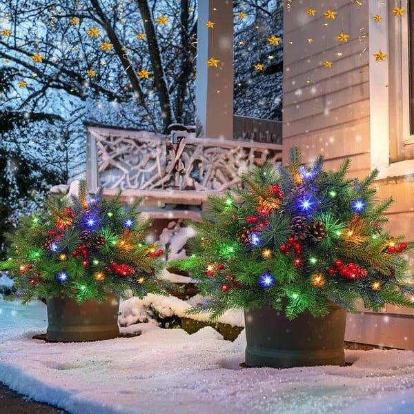 Harwelton™ Pre-Lit Christmas Urn Filler with Pine Cones and Berries