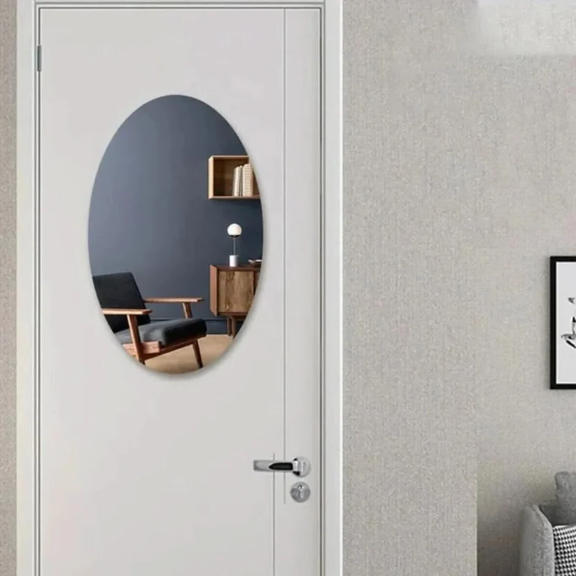 Harwelton™ Self-Adhesive Oval Mirror in Shatterproof Acrylic, No Drilling