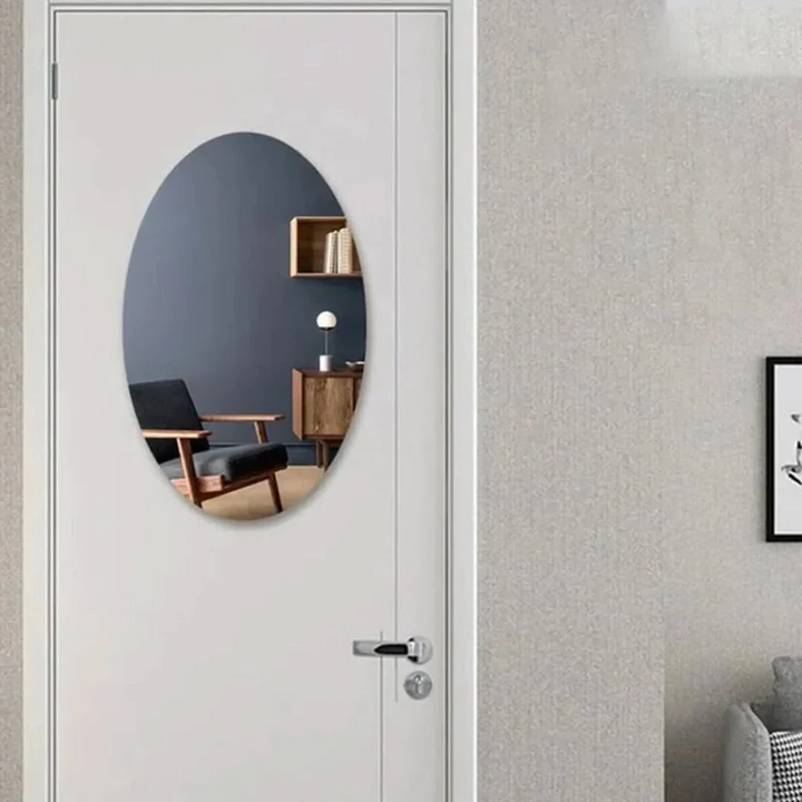 Harwelton™ Self-Adhesive Oval Mirror in Shatterproof Acrylic, No Drilling