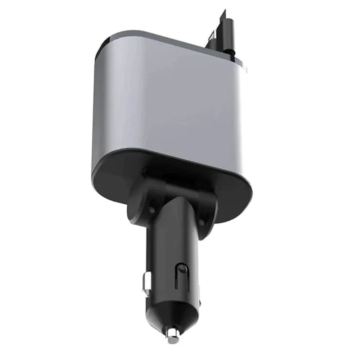 Harwelton™ Dual Retractable Car Charger with Lightning and USB-C Cables