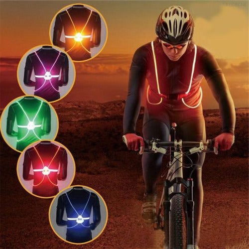LED Reflective Night Vest with 360° Visibility and 3 Light Modes