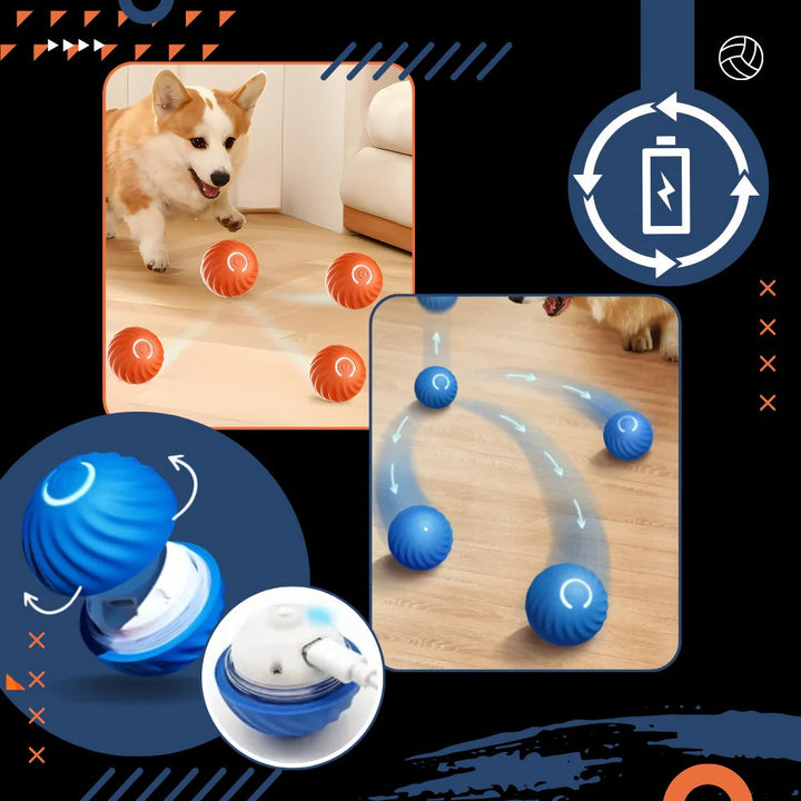 Self-Rolling Dog Ball with Obstacle Avoidance, Rechargeable