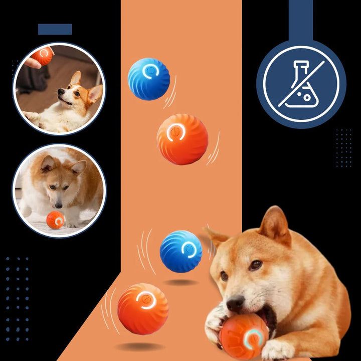 Self-Rolling Dog Ball with Obstacle Avoidance, Rechargeable
