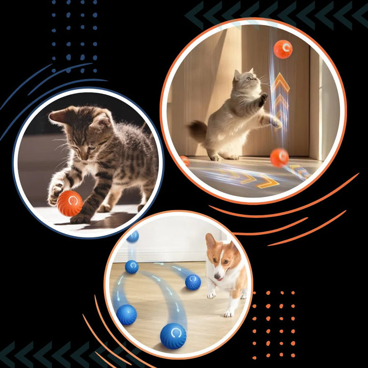 Self-Rolling Dog Ball with Obstacle Avoidance, Rechargeable