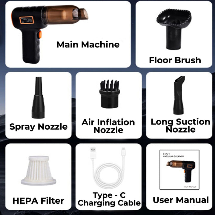 Cordless Handheld Car Vacuum with 90,000 Pa Suction
