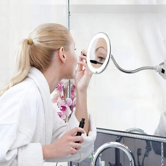 Harwelton™ LED 10x Magnifying Mirror with Suction Mount and Adjustable Arm