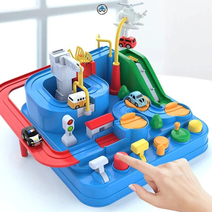 Harwelton™ Mechanical Car Track Game with Levers, Buttons and Ramps