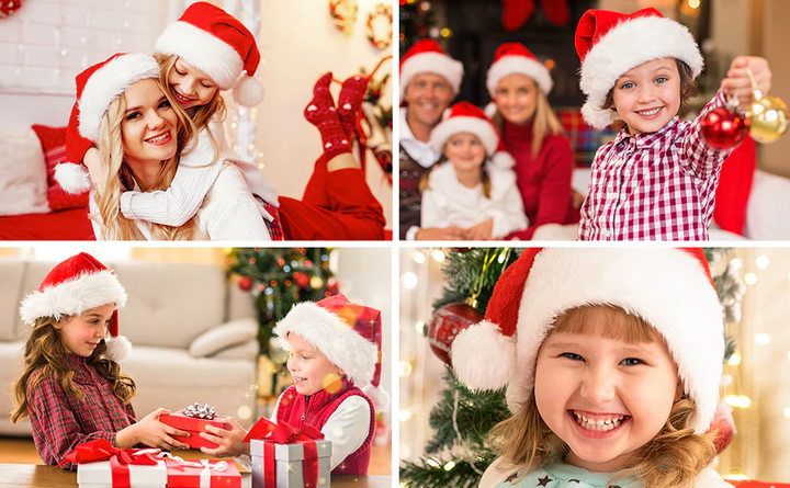 Light-Up Plush Santa Hat with Colour-Changing LED Characters