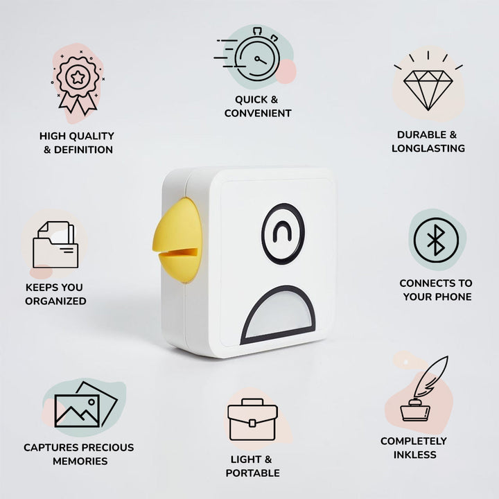 Pocket Inkless Printer for Phone Photos via Bluetooth