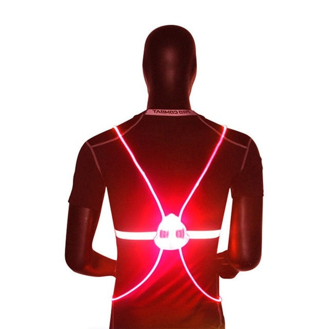 LED Reflective Night Vest with 360° Visibility and 3 Light Modes