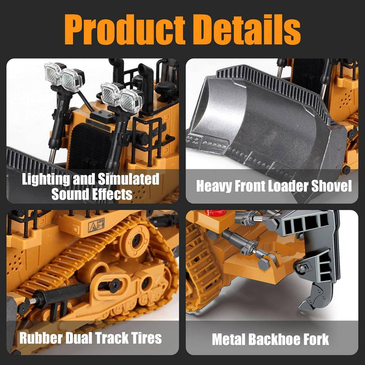 Harwelton™ Remote Control Excavator with Metal Tools and 360° Rotation
