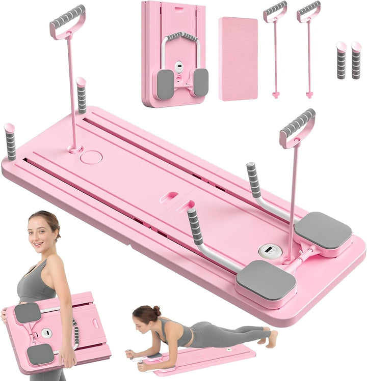 Harwelton™ Foldable Pilates Reformer Board with Bands and Timer