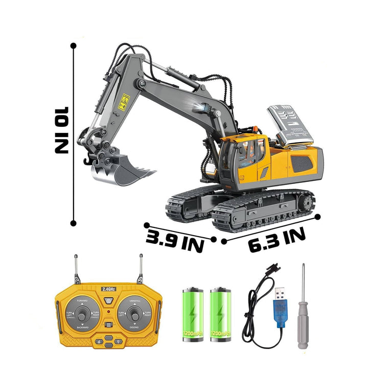 Harwelton™ Remote Control Excavator with Metal Tools and 360° Rotation