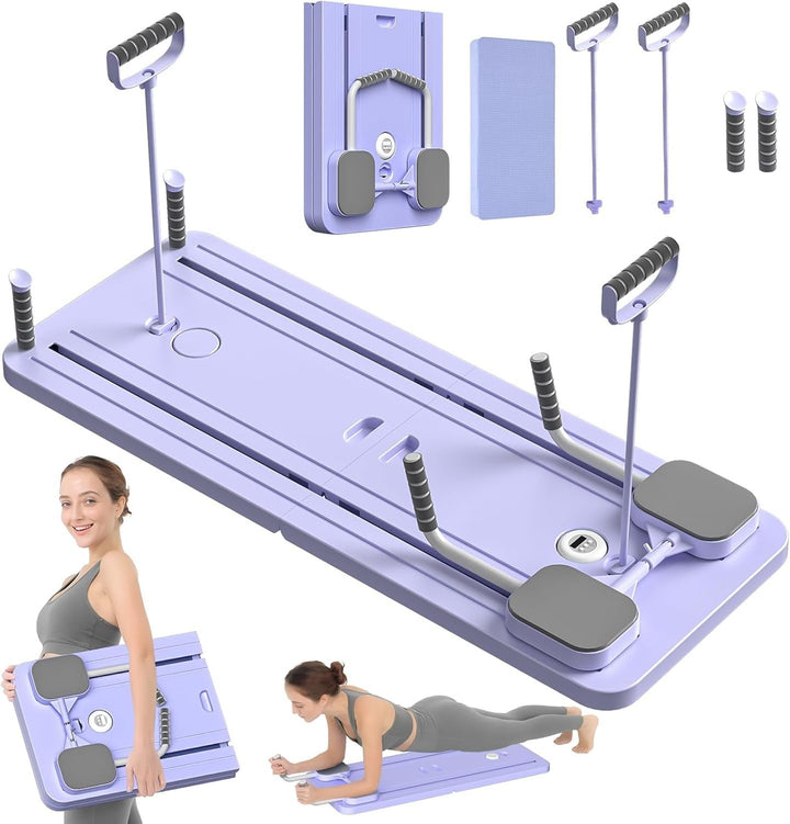 Harwelton™ Foldable Pilates Reformer Board with Bands and Timer