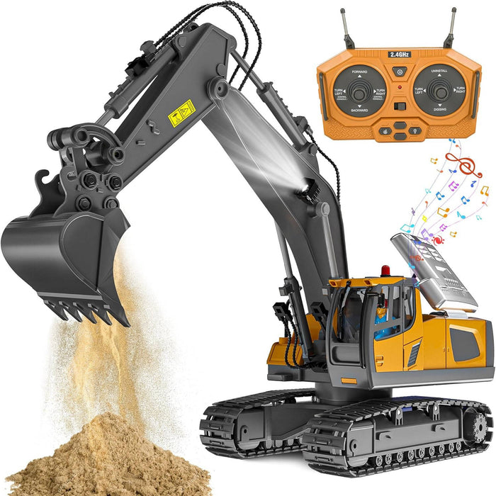 Harwelton™ Remote Control Excavator with Metal Tools and 360° Rotation
