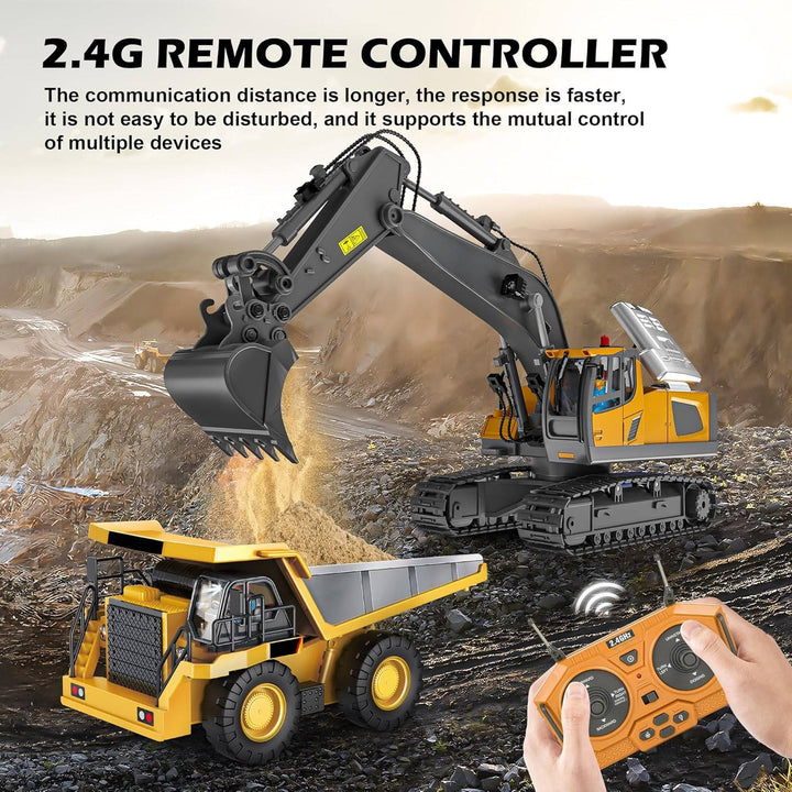 Harwelton™ Remote Control Excavator with Metal Tools and 360° Rotation