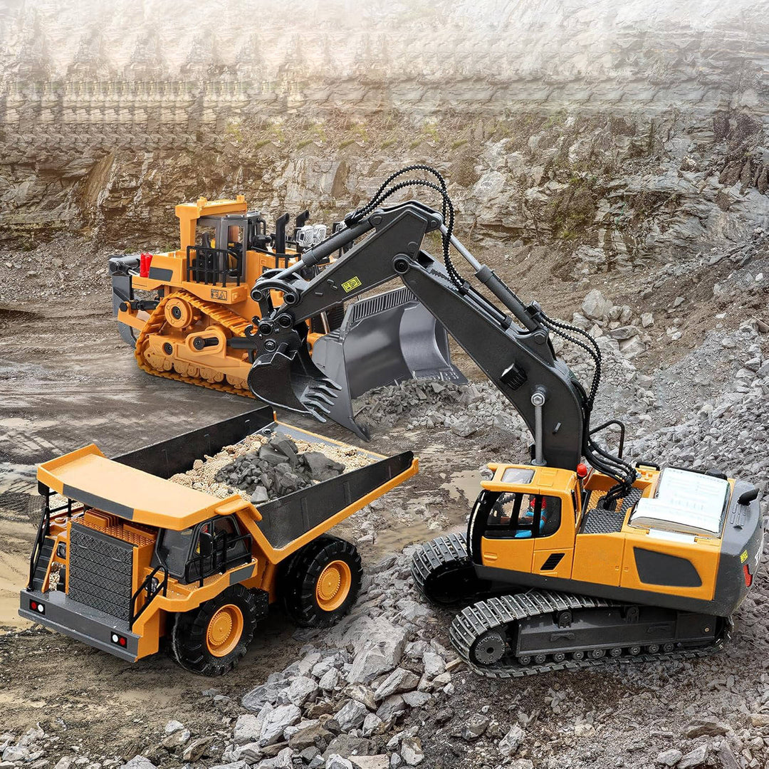 Harwelton™ Remote Control Excavator with Metal Tools and 360° Rotation