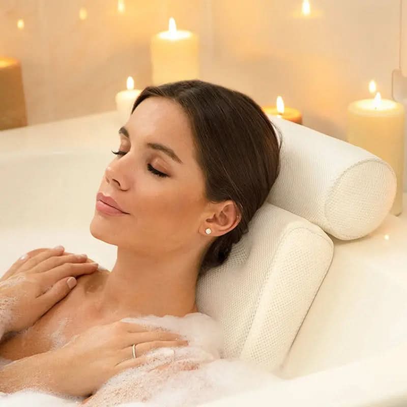 Ergonomic Bath Pillow with Breathable 4D Air Mesh Support