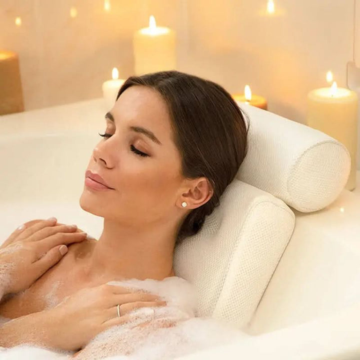 Ergonomic Bath Pillow with Breathable 4D Air Mesh Support