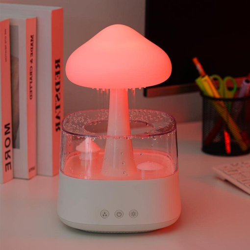 Rain Cloud Humidifier and Aroma Diffuser with Mushroom Night Light