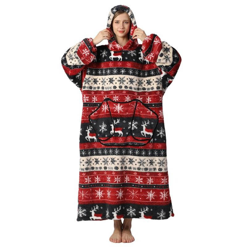 Harwelton™ Oversized Sherpa Blanket Hoodie with Sleeves and Hood
