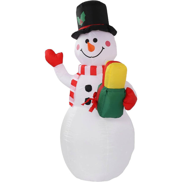 Inflatable Light-Up Snowman with Rotating Colour LED for the Garden