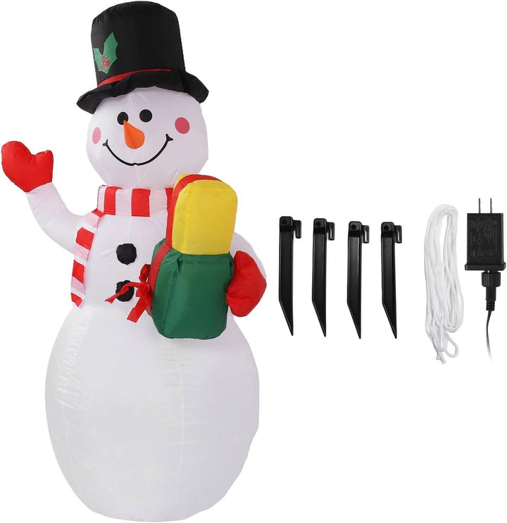 Inflatable Light-Up Snowman with Rotating Colour LED for the Garden