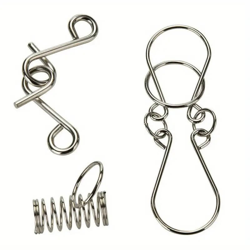 Metal Wire Puzzle Set of 8 Brain Teasers, Easy to Expert