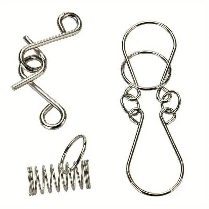 Metal Wire Puzzle Set of 8 Brain Teasers, Easy to Expert