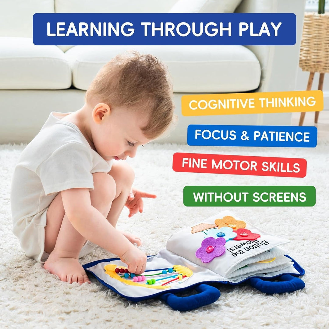 Montessori Soft Cloth Book for Babies with Crinkle Pages