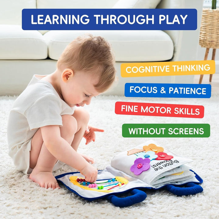 Montessori Soft Cloth Book for Babies with Crinkle Pages