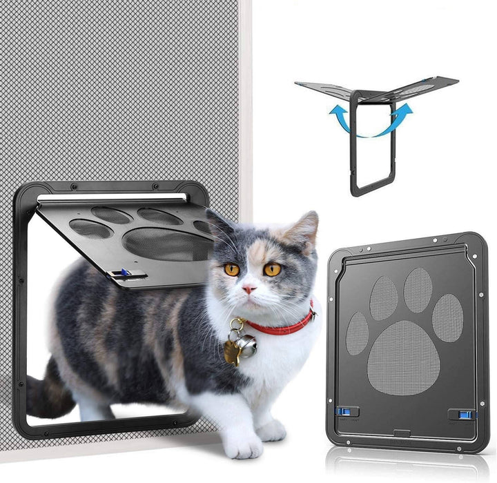 Magnetic Pet Screen Door Flap for Dogs and Cats with Lock