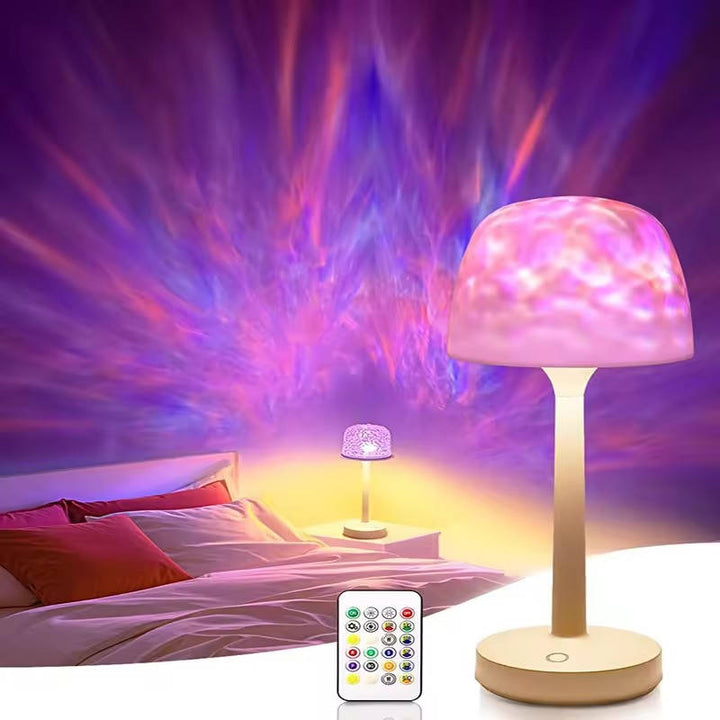 Cordless Water Ripple Projector Lamp with Remote, 16 Colours