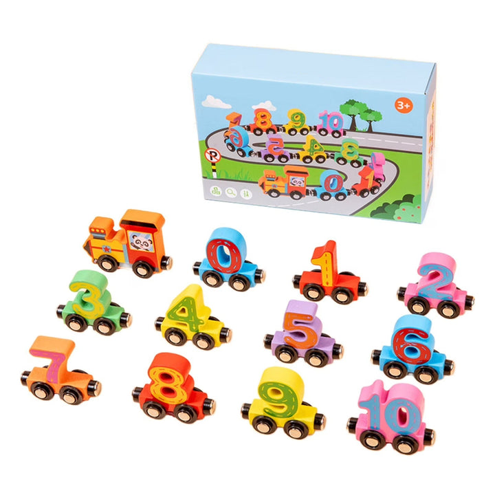 Magnetic Wooden Number Train Toy for Ages 3 to 6