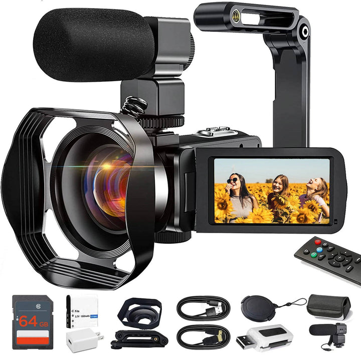 Harwelton™ 4K Vlogging Camcorder with 48MP Photos, Flip Screen and Wi-Fi