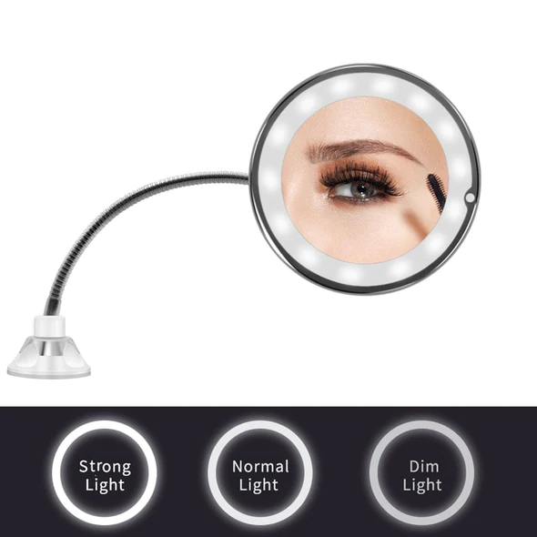 Harwelton™ 10x Magnifying Mirror with 14 LEDs and Flexible Gooseneck