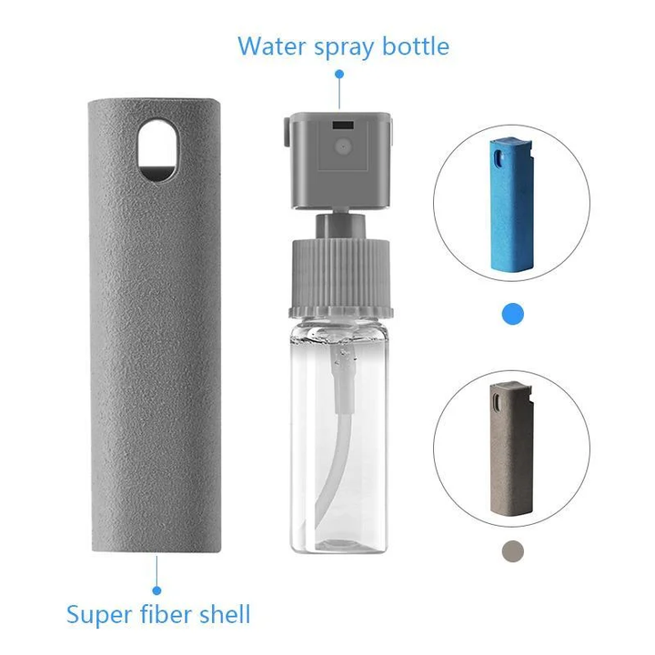 Pocket Screen Cleaner Spray with Built-In Microfibre Wiper