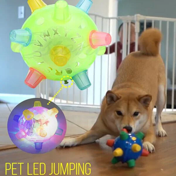 Harwelton™ Interactive LED Jumping Ball for Dogs with Sound and Wiggle