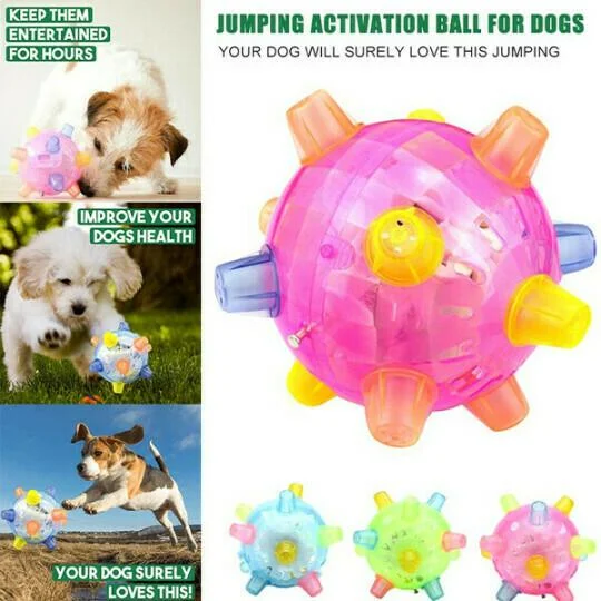 Harwelton™ Interactive LED Jumping Ball for Dogs with Sound and Wiggle