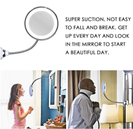 Harwelton™ 10x Magnifying Mirror with 14 LEDs and Flexible Gooseneck
