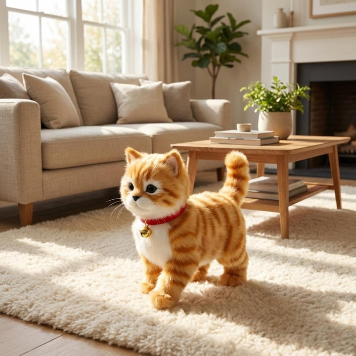 Walking and Meowing Plush Robot Kitten for Children