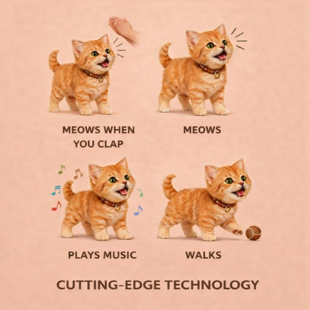 Walking and Meowing Plush Robot Kitten for Children