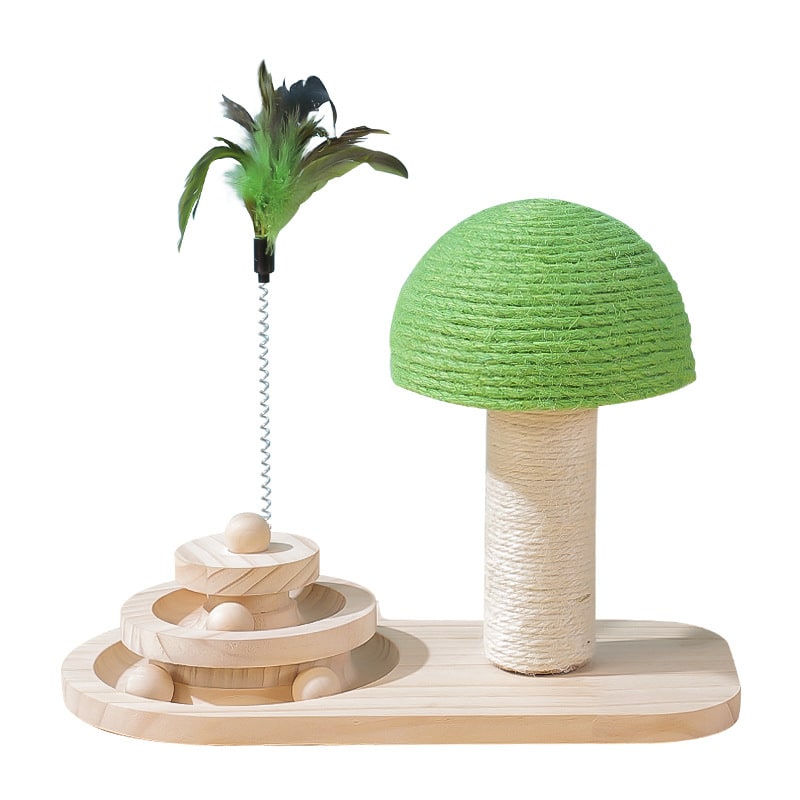 Wooden Cat Play Centre with Ball Track and Scratching Post