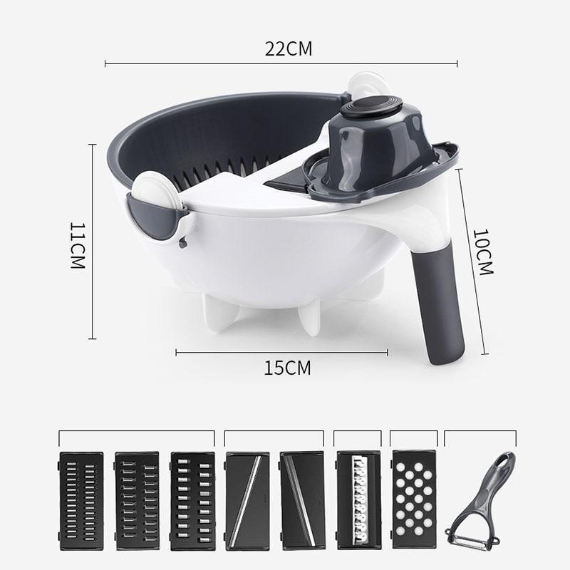 7-in-1 Vegetable Chopper with Grater, Peeler and Drainer