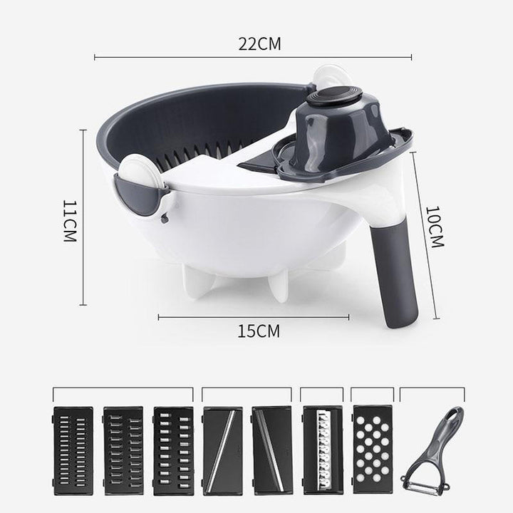7-in-1 Vegetable Chopper with Grater, Peeler and Drainer