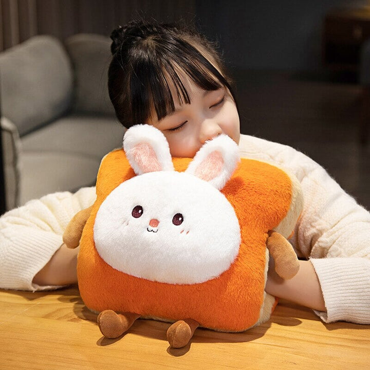 Harwelton™ Fluffy Toast Plush Hand Warmer with Cute Animal Face